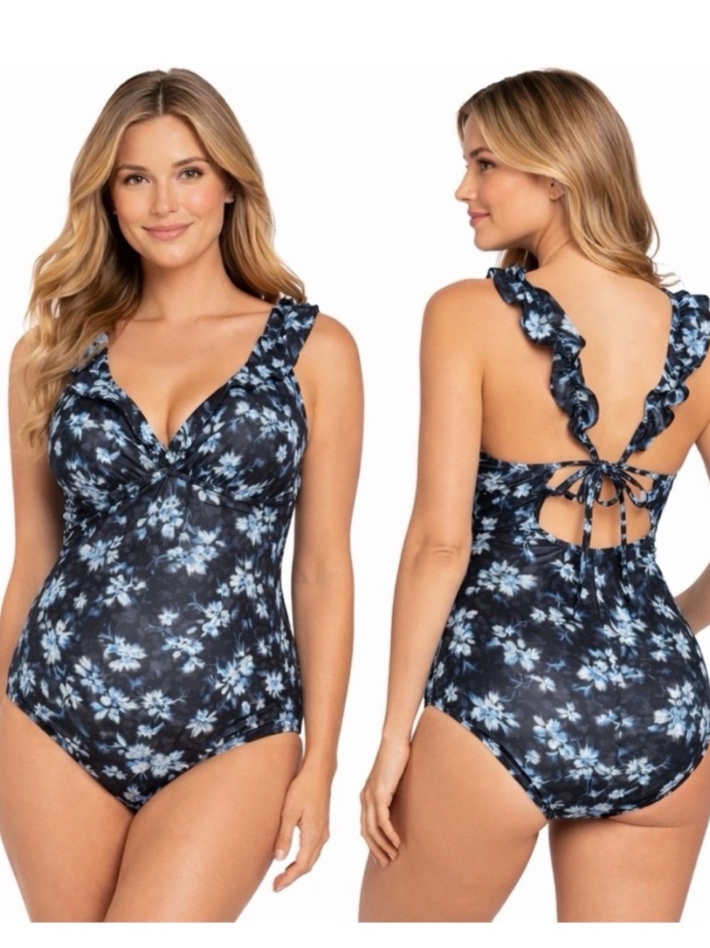 A Pea in the Pod |‎ Ruffle V-Neck One-Piece | Floral Boho